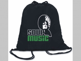 Soul Music ľahké sťahovacie vrecko ( batôžtek / vak ) s čiernou šnúrkou, 100% bavlna 100 g/m2, rozmery cca. 37 x 41 cm
